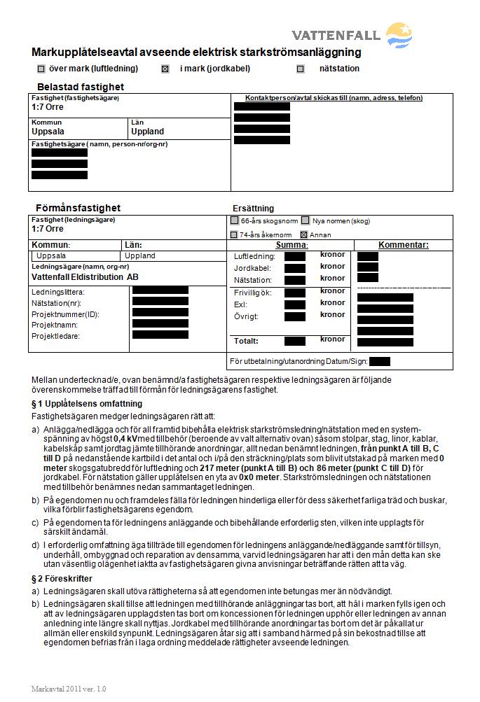 R: Markavtal Exempel på hur ett