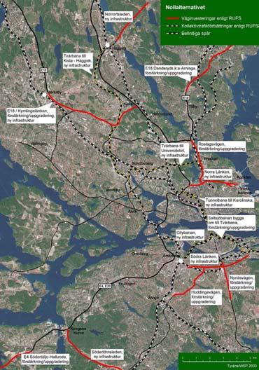 ALTERNATIV 3.1 Nollalternativ I en vägutredning ska ett Nollalternativ beskrivas mot vilket olika utbyggnadsalternativ ska kunna jämföras.
