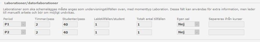 Använd alltid formatet Förnamn Efternamn (e-post). Egen sal Sätt ett kryss om ni själva ordnar fram sal.