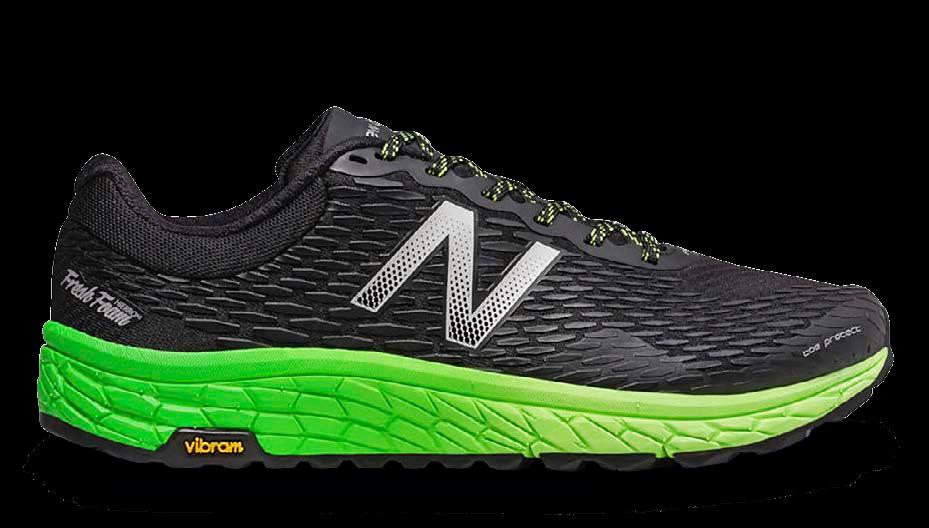 NEW BALANCE FRESH FOAM HIERRO V2 Pris: 1 600 kr Vikt: 306 g. Dropp: 4 mm. Sultyp: Grus, hårda skogsstigar. newbalance.se New Balance har under flera år satsat hårt på trailskomarknaden, bl.a. med minimalistiska trailskor och genom att sponsra traillöpningsstjärnan Anton Krupicka.