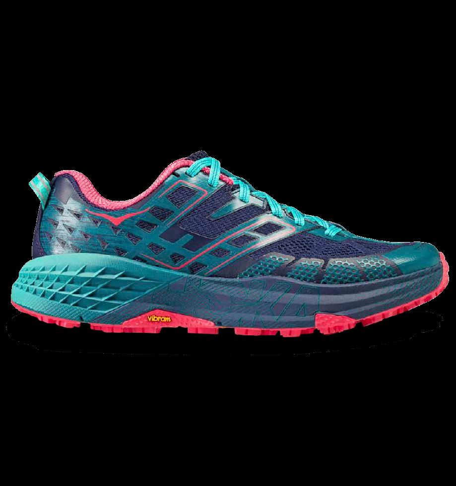 HOKA ONE ONE SPEEDGOAT 2 Pris: 1 900 kr Vikt: 269 g. Dropp: 5 mm. Sultyp: Mjuka och fasta underlag. loplabbet.se Hoka One Ones särpräglade bamsesko har blivit allt populärare bland traillöparna.