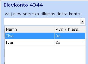 Avsnittet handlar om hur läraren hanterar sina elevers inloggningskonton. Klicka på fliken Inloggningskonton, inringad på skärmbilden nedan.