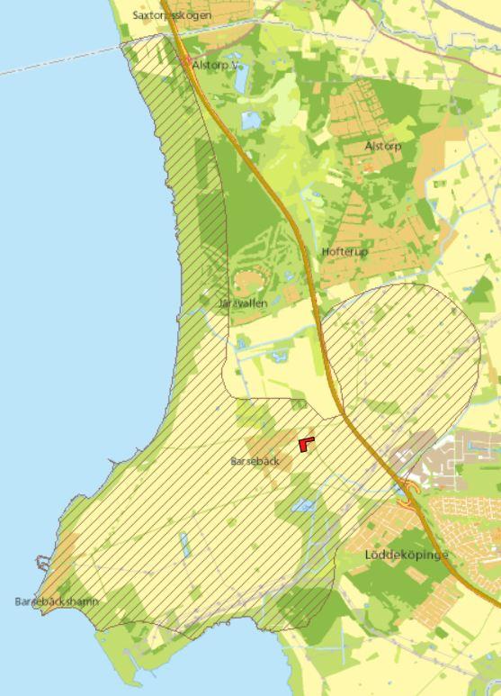 Av detaljkartan framgår att planområdet gränsar till de sedan mycket lång tid etablerade landsvägarna Barsebäcksvägen och Löddevägen.