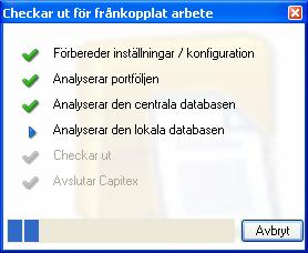 Utcheckning När du har fyllt din portfölj med det innehåll som du vill ta med dig till din lokala