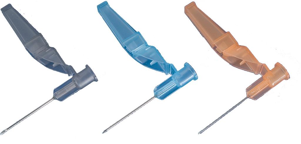 NEEDLE PRO EDGE INJEKTIONSKANYL MED KANYLSKYDD Robust, integrerat kanylskydd som täcker hela kanylen Aktivering av säkerhetsmekanismen sker med enhandsteknik Skyddet kan ej reaktiveras eller plockas