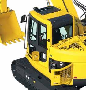 Enkelt underhåll Optimal underhållsplanering Komatsu har konstruerat PC228USLC-8 med fokusering på lättåtkomliga servicepunkter.