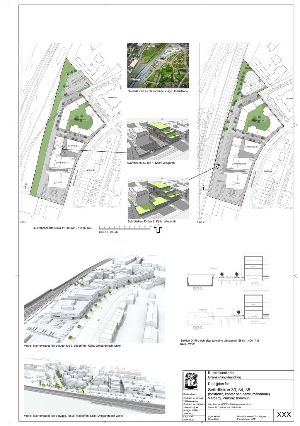 I I I Översiktsbild av planområdets läge i förhållande DELFINEN 2 DELF INEN i/ /,I// I : I I // /,/ /' / I! // Svärdfisken 33, fas 1. Källa: Wingårdh Svärdfisken 33, fas 2.