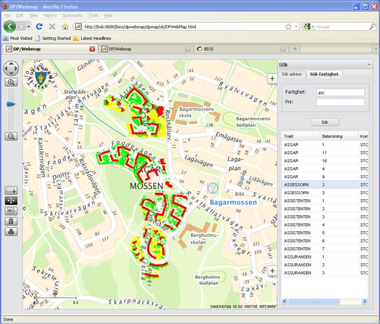 DP/WebMap - anpassad Bestäm bakgrundskarta från befintliga WMS-tjänster Bestäm vilka knappar och flikar som ska finnas med Bestäm vilka objekt som ska visas som vektordata ovanpå bakgrundskartan Tag