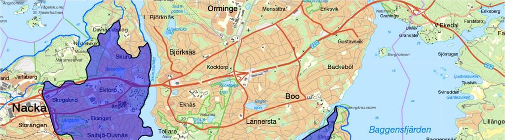 Planområdet Bastusjön Figur 3. Avrinningsområde Skurusundet/Lännerstasundet 2.