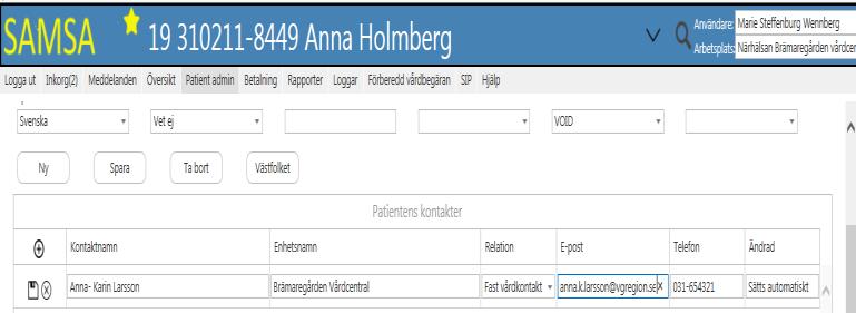 Viola GITS Fast vårdkontakt utses på den vårdcentral som Viola är listad. Denna person ska vara Violas kontaktperson.