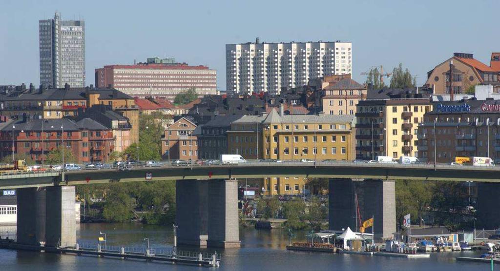 området betraktas Stadssiluett mot Riddarfjärden och
