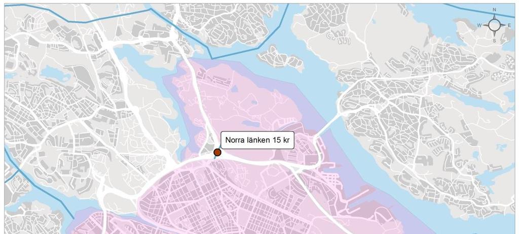 Det finns två olika trängselskattenivåer i systemet, en för innerstaden och en för närförortszonerna, Saltsjö-Mälarsnittet och Norra länken 26.