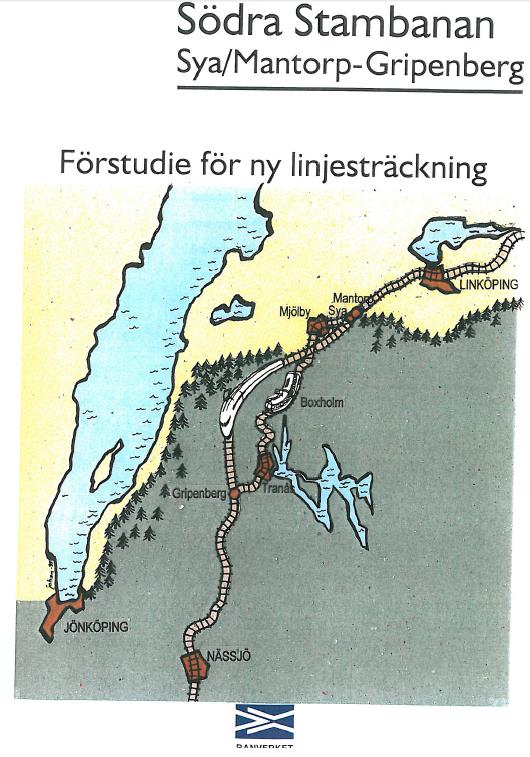 Inga garantier finns för stationsläge på Götalandsbanan för Tranås Förstudie från år 1995 rekommenderade en ny järnväg mellan Sya och Gripenberg