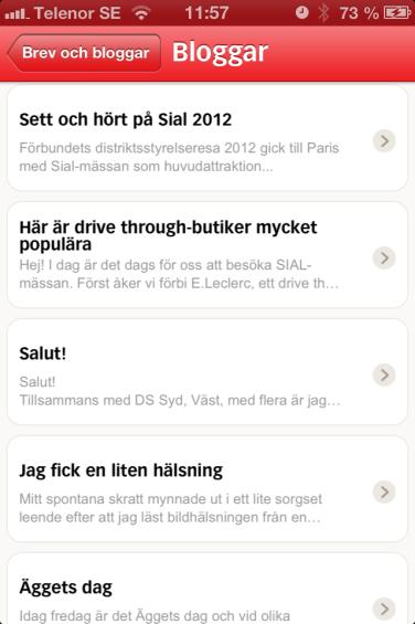 Appen, avdelning Brev och bloggar Vad: