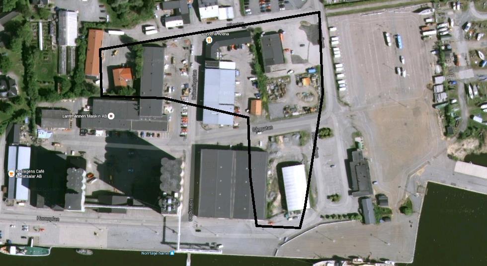 Objekt Planområdet är beläget i Norrtälje hamn och avgränsas av Pilgatan i norr och Såggatan i söder. Figur.