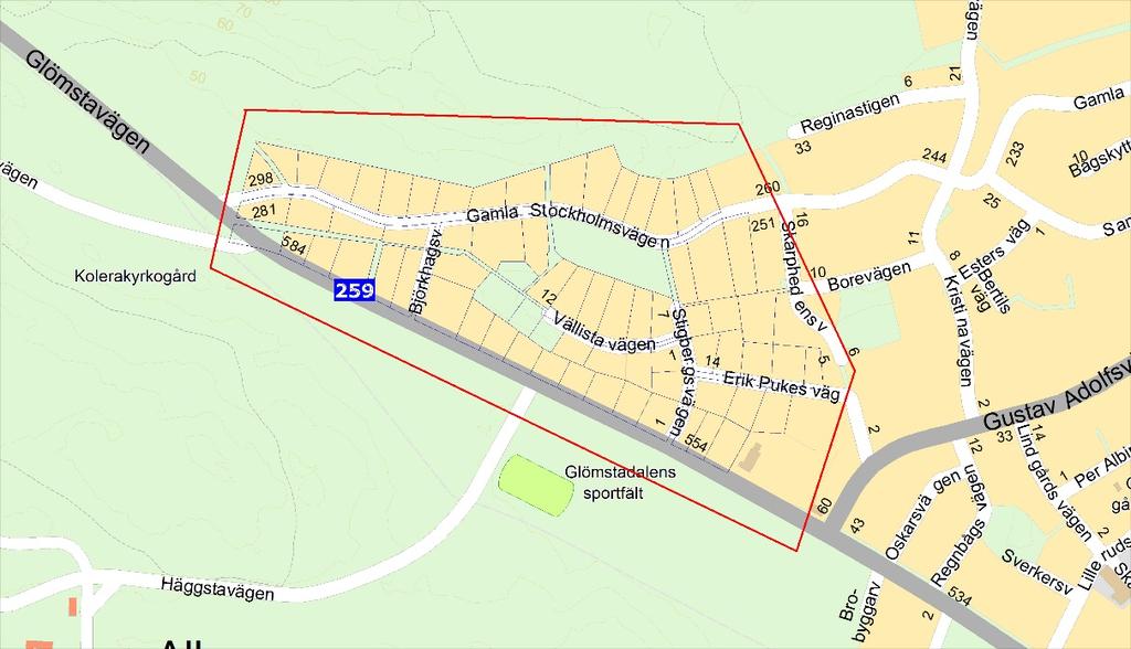 Fullerstaån). VA finns redan utbyggt i stora delar av övriga Glömsta. 2.