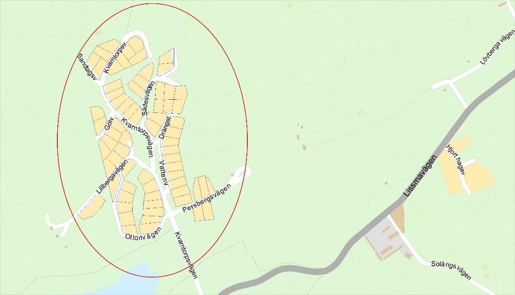 Kvarntorp Lissma Figur 2.12:. Detaljkarta över Kvarntorp (Lissma) Recipient Drevviken (via Lissmaån).