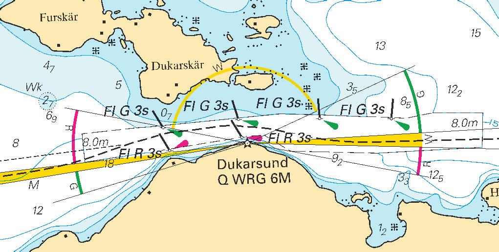 Nr 329 4 Bottenhavet / Sea of Bothnia * 6808 Sjökort/Chart: 532 Sverige. Bottenhavet. Inloppet till Iggesund, Skärnäs terminal. Dukarsundet. Minsta djup.
