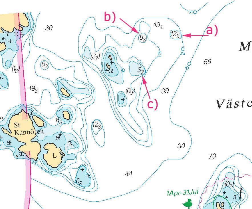 7 Nr 329 Sweden. Northern Baltic. Stockholm archipelago. W of Möja. S of Löjö. Amendments to depths. During survey new shoals were found S of the island Löjö.