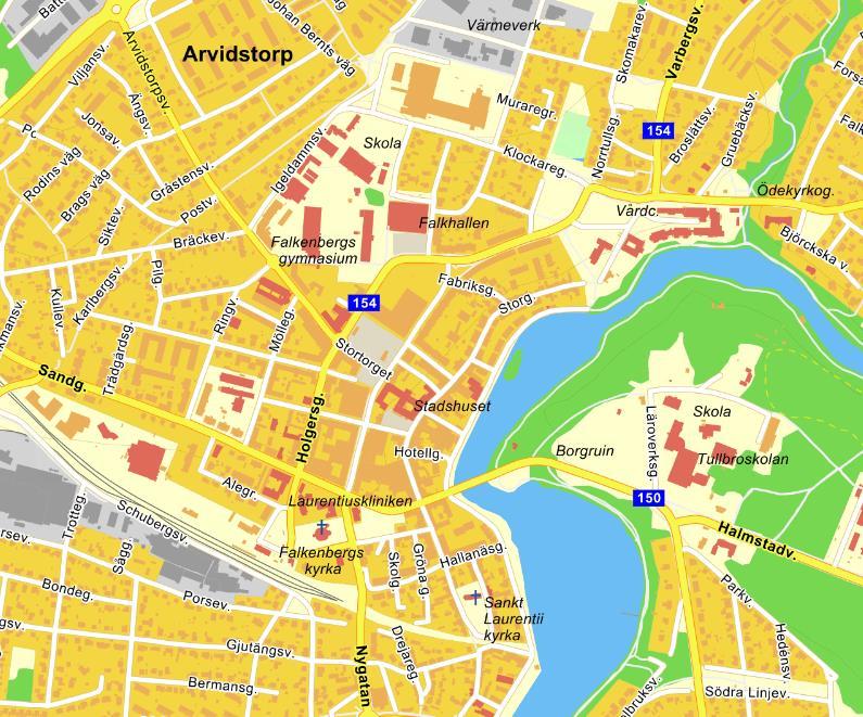RAPPORT Figur 1. Översiktskarta över del av Falkenberg. Aktuellt område ungefärligt markerat med röd cirkel. Lantmäteriet Medgivande R50103251_180001. 3.