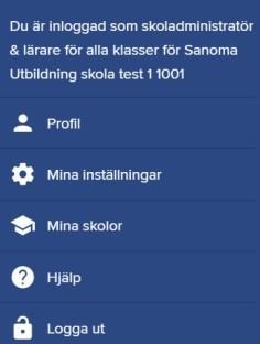 Profil Här hanterar du profilinställningar, postinställningar och hittar uppgifter om din skoladministratör Profilinställningar: Här kan du ändra ditt lösenord E-postinställningar: Här kan