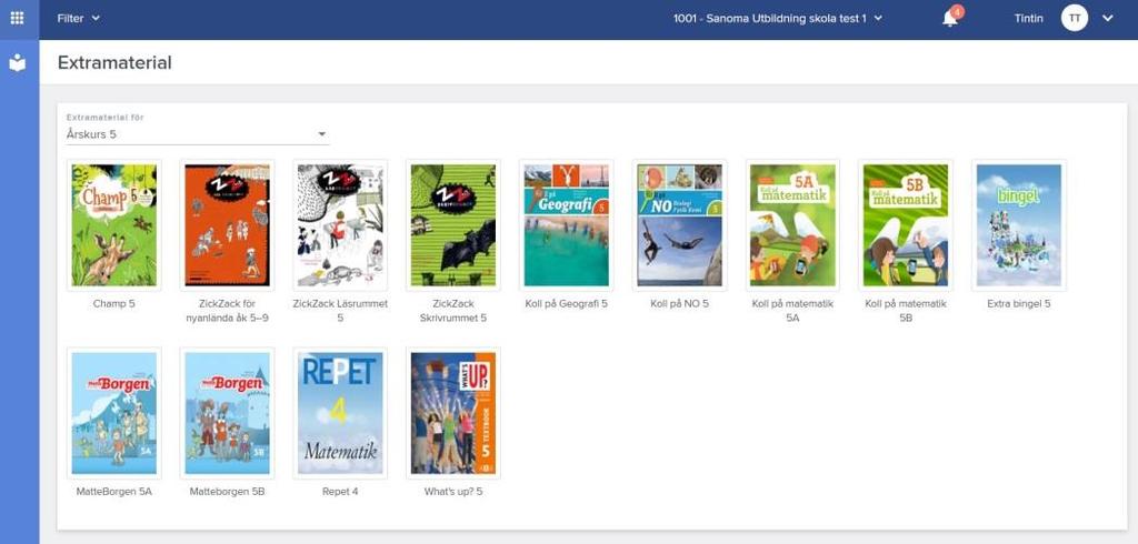 Då ser du vilka läromedel som finns tillgängliga för respektive årskurs.