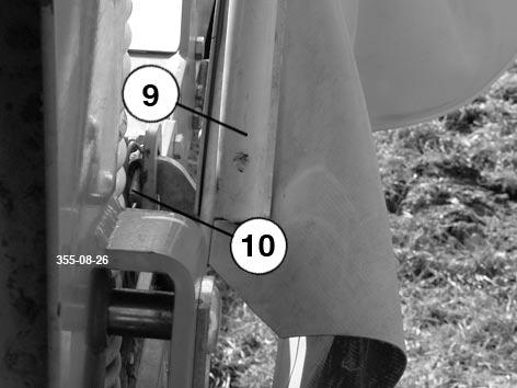 transport- och arbetsposition 1. Öppna den hydrauliska kretsen - väng spaken till position E1. Omställning från transport- till arbetsposition 5.