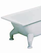 Frontlöst emaljbadkar med praktiska avställningsytor. Vita plastben. 0 kr JM erbjuder badkar i emalj som är lättstädade och håller sig fräscha länge.