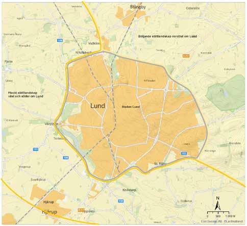 9 Lund med omgivning Lund ligger inom den regionala landskapstypen slättlandskap.