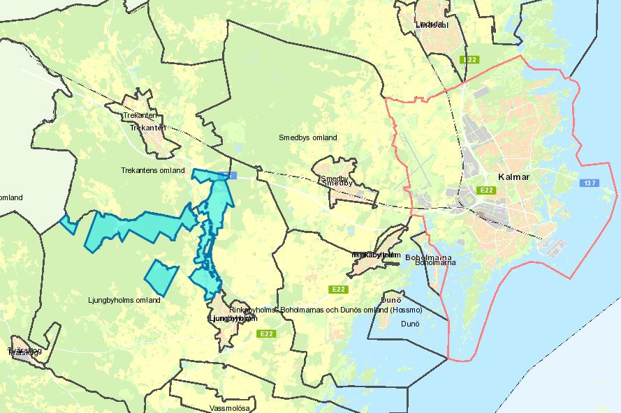 Kommunfullmäktige 2015-11-30. Krankelösa 2:2 Bild 1. Orienteringskarta. Fastigheten Krankelösa 2:2 är blåmarkerad.