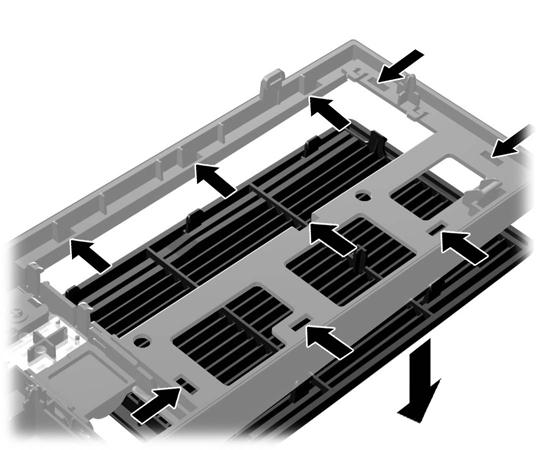 Installera optisk panelenhet Vissa modeller har en tom panel och måste bytas ut mot en med optisk panelenhet om en optisk enhet ska installeras.