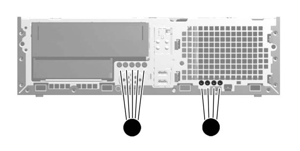 Installera och ta bort enheter Så här installerar du enheter: Datorn stöder upp till tre enheter i följande konfigurationer: Två hårddsikar och en optisk enhet Två hårddsikar och en esata-enhet En