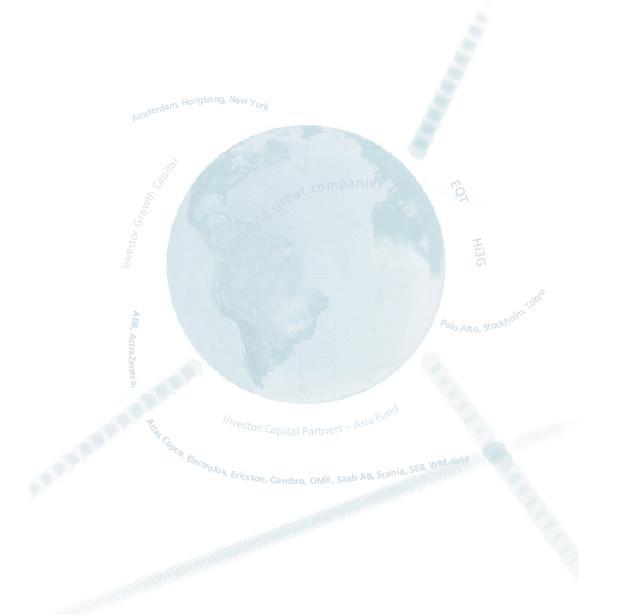 Delårsrapport januari - mars 2005 Viktiga händelser under det senaste kvartalet Detta är Investors första delårsrapport som är upprättad i enlighet med International Financial Reporting Standards -.
