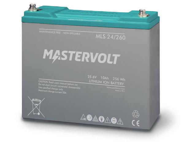 Vikt 0,8kg Artnr: 65010006 MLS 12130 Li-ion batteri 10Ah (128Wh) Motsvarar bly ca 18Ah Vikt 1,5kg Artnr: 65010010 MLS 12260 Li-ion batteri 20Ah (256Wh) Motsvarar bly ca 38Ah Vikt 3,1kg Artnr: