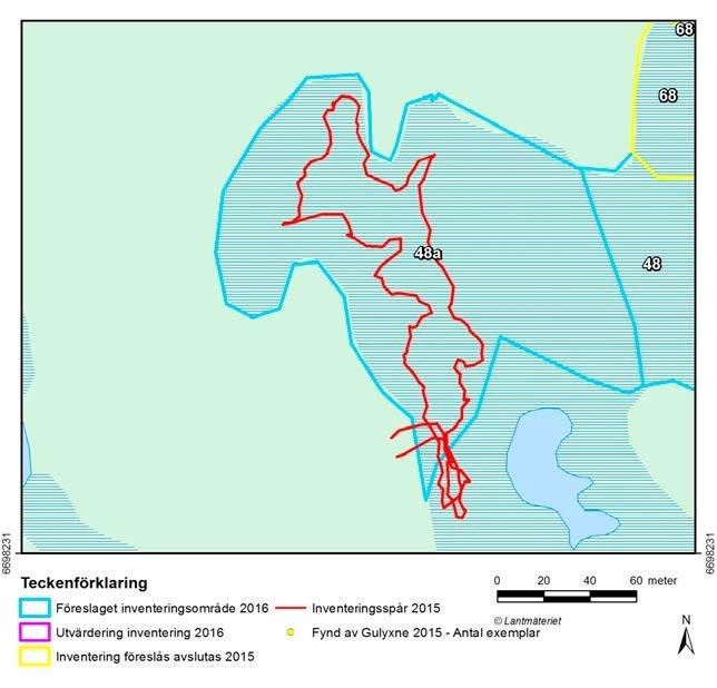 Våtmarken inventeras 2016, men i delar av våtmarken föreslås inventeringen avslutas. Figur B1-19.