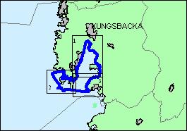 Bevarandeplan för Natura 2000-området Kungsbackafjorden Karta 1 norra delen Skala 1:50 000 Länsstyrelsen Halland Lantmäteriet, 2005. Ur GSD Översiktskartan, 106-2004/188-N.