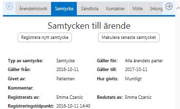 Registrera Samtycke och klicka på Ny vårdbegäran igen 5.