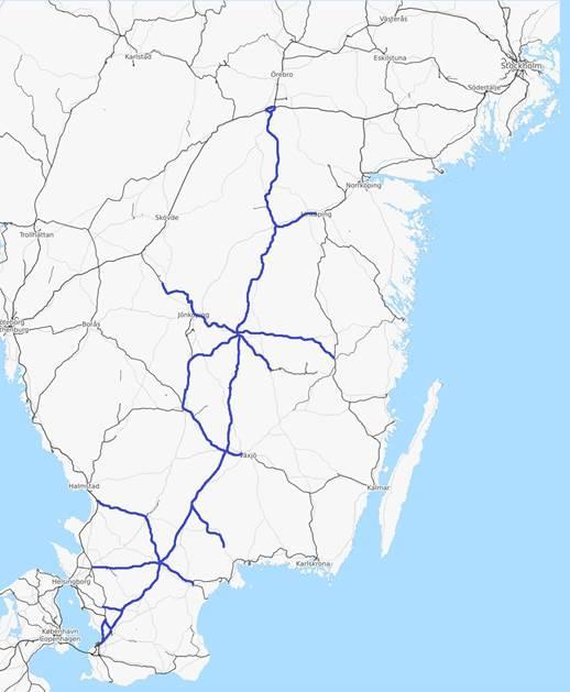 CAIN CApacity of the INfrastructure CAIN part I Import static data of Sweden: Railway infrastructure Timetable Vehicles Corridor