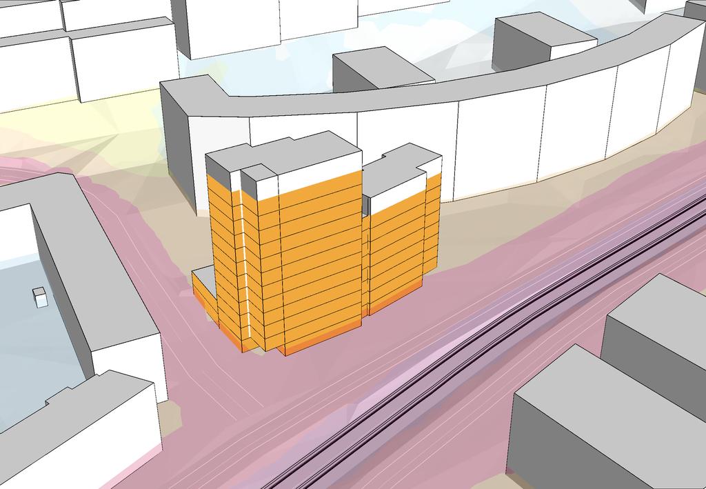 Bilaga 3 Fasadnivåer prognosår 2035 Vy från sydöst Göteborgs Stad Dp.