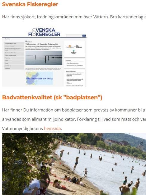 En stor del av information om vatten kan nås via Vatteninformationssystem Sverige (VISS).
