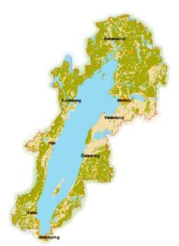 Framtagning av semimobil fiskräknarprototyp 2017-2018 285 749 Hjo kommun Informationsprojekt Leader Vättern 2017-2018 206 460 Leader Vättern Figur 27. TV: Karta med Leader Vätterns verksamhetsområde.