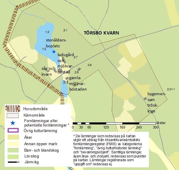 Kärnområde Törsbo kvarn I nordvästra delen av byn Törsbo ligger Törsbo kvarn, som byggdes om från kvarn till sågverk vid 1900-talets början.