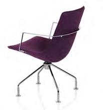 OMT esign unilla llard 2010 stol & karmstol 4-fot Lackerat eller förkromat 4-fots snurrstativ, 360º, med ben av Ø16 mm stålrör. lidfötter. rmledare av lackerat eller förkromat plattjärn.