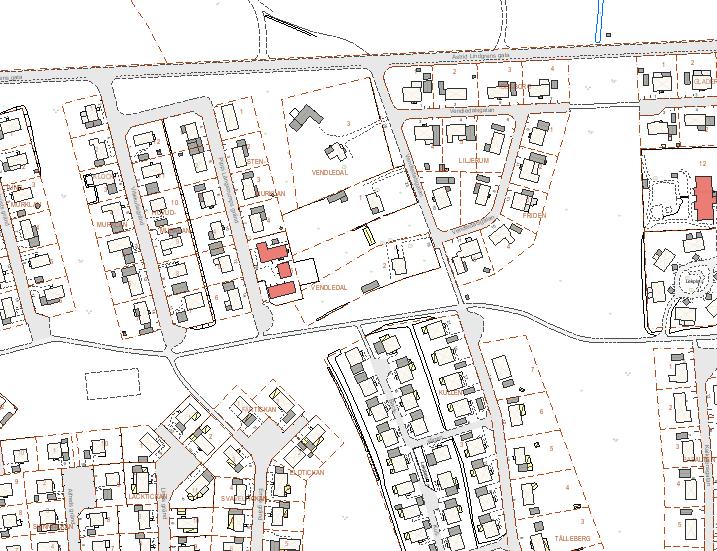 4 (24) Plandata Läge Planområdet ligger cirka 2 kilometer norr om Vimmerby centrum. Areal Planområdet omfattar cirka 7200 m 2. PLANOMRÅDE Översiktskarta (planområdet är markerat med rött).