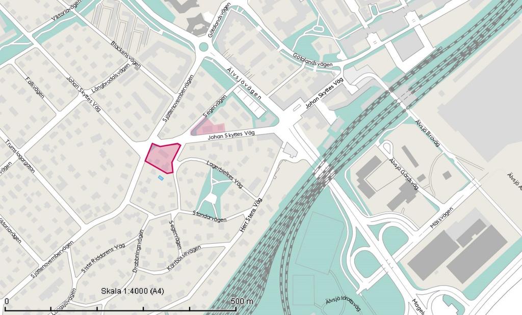 Sida 2 (11) Ungefärligt planområde markerat i rosa. Det närliggande projektet Hillebarden 3 och 19 markerat med ett rosa fält.