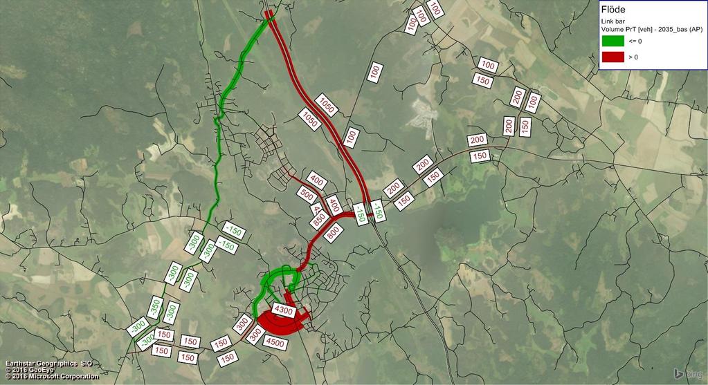 Alternativt scenario 3 - Kombination av scenario 1 och 2 Det tredje alternativa scenariot är en kombination av ovan beskrivna scenarion, dvs en ny koppling över järnvägen byggs och trafikplatsen vid