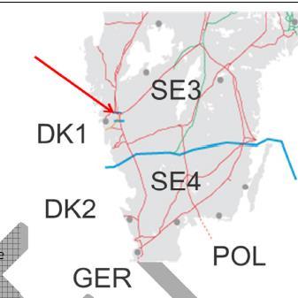 Exempel: västkustsnittet 26 december 23:00 00:00 2016-12-26 23:00 NTC (för aktuell drifttimme) FB (MW gräns) DK2>SE4 61