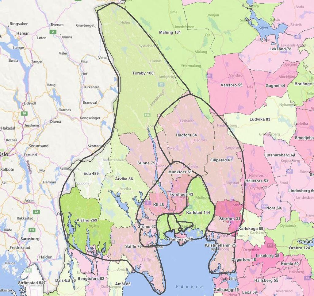 HANDELN I REGIONEN Försäljningsindex total detaljhandel 33 Per capitaförsäljningen för de olika detaljhandelsbranscherna har jämförts med ett riksgenomsnitt.