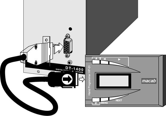 Programmeringsenhet HP-01 är en portabel programmeringsenhet som används för att programmera QPSKmottagarens frekvens, Symbolhastighet, FEC, samt andra önskade inställningar.