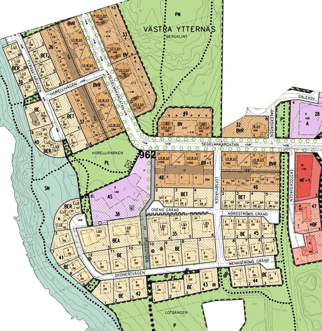 GÄLLANDE STADSPLAN Stadsplan eller ändring av stadsplan för YTTERNÄS BY, lägenheterna eller del av lägenheterna Rnr 1:3, 1:5, 1:10, 1:12, 1:19, 1:20, 1:33, 1:38, 1:39, 1:41,